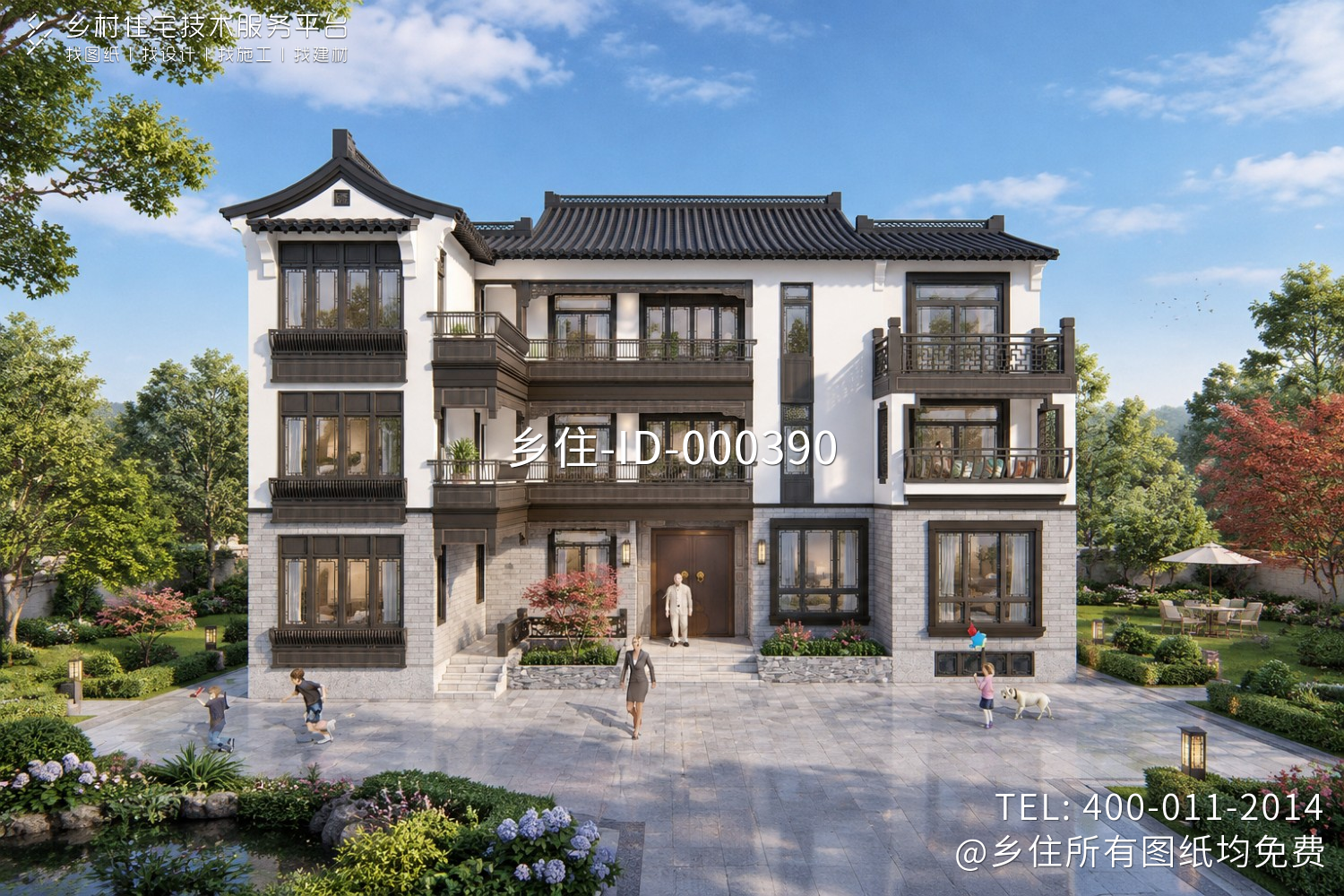 浙江杭州骆家中式别墅图纸