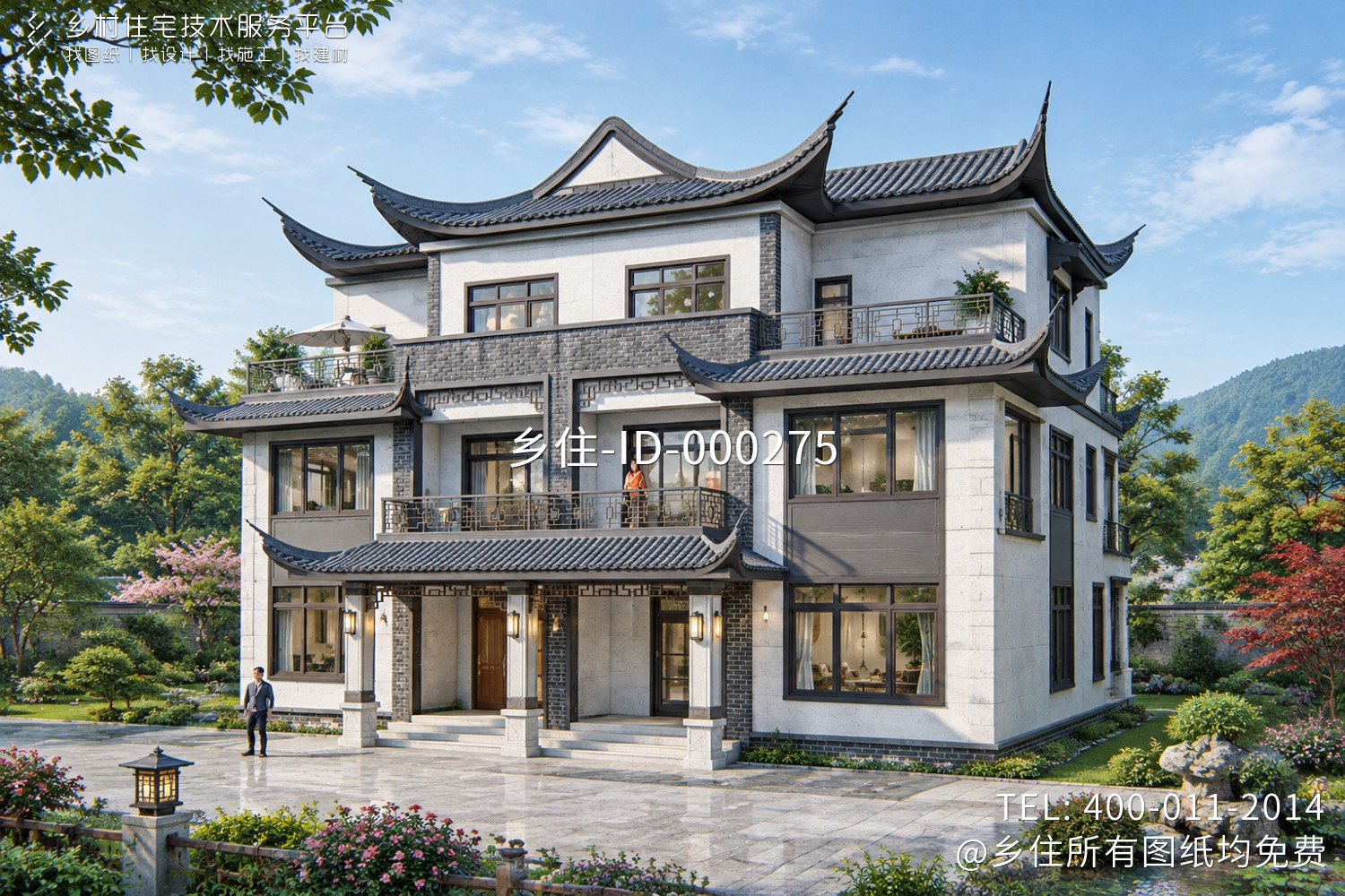 湖北荆州汪家中式双拼住宅