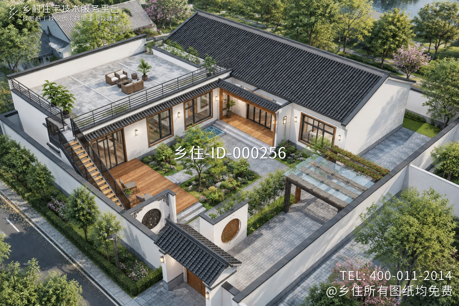 北京顺义刘家新中式别墅图纸