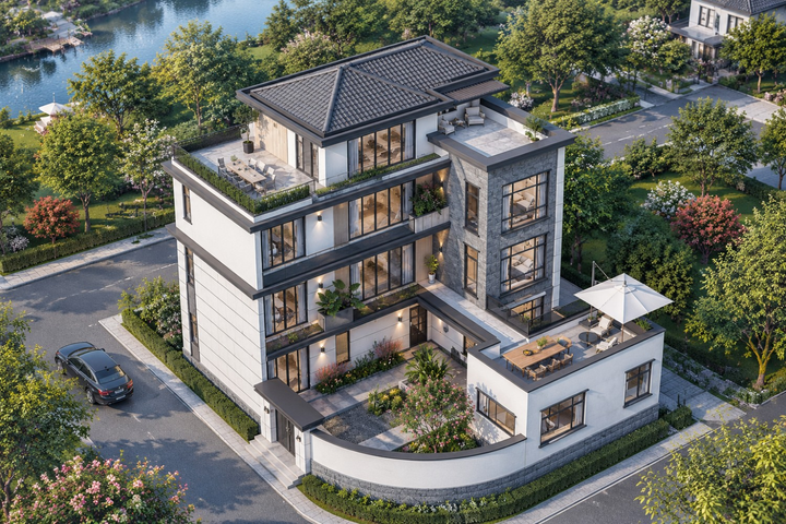 湖南永州廖家四层现代别墅