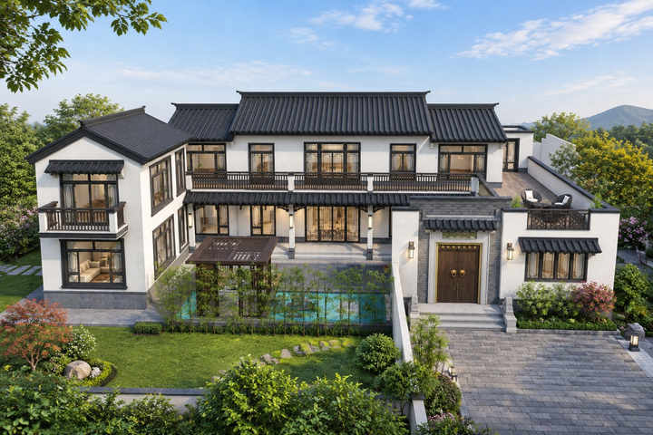 甘肃白银杨家新中式三合院