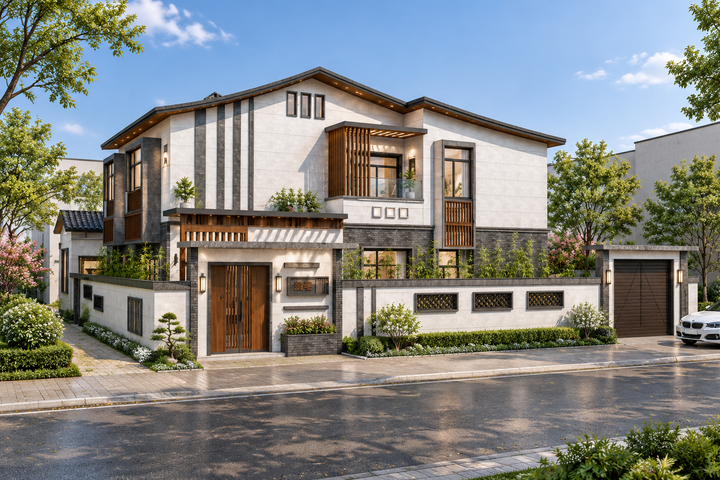 贵州梁家新中式别墅设计图纸