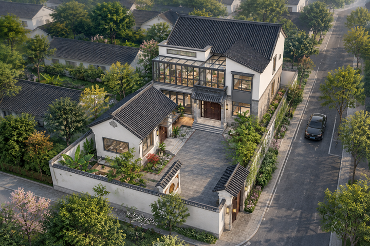 江苏无锡杨家新中式三合院
