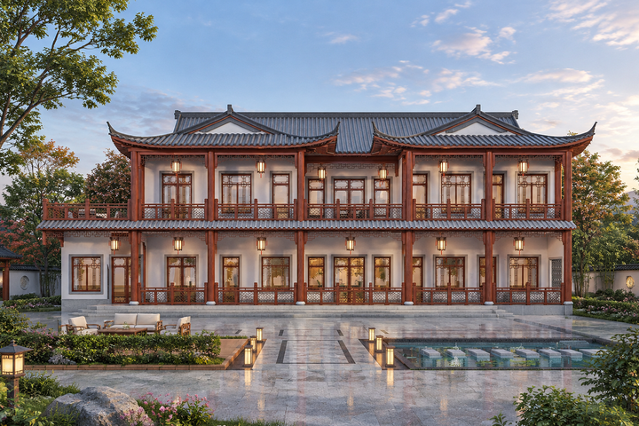 云南丽江李家二层中式自建别墅