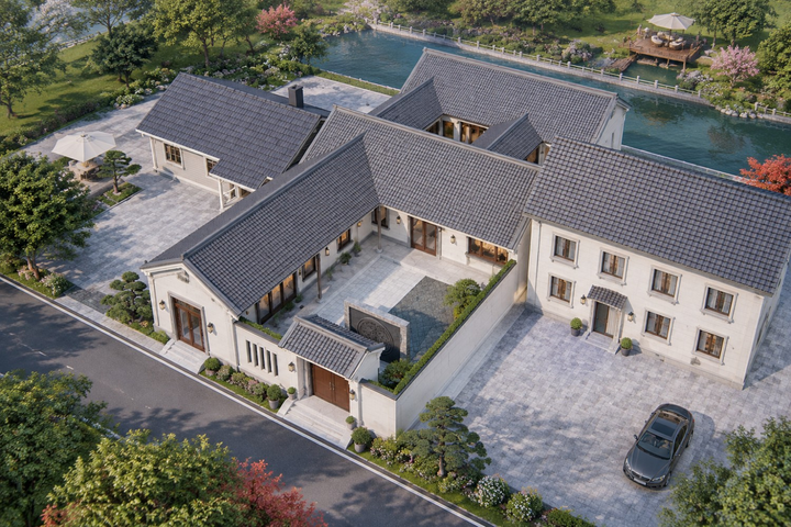 江苏泰州鞠家一层中式自建别墅
