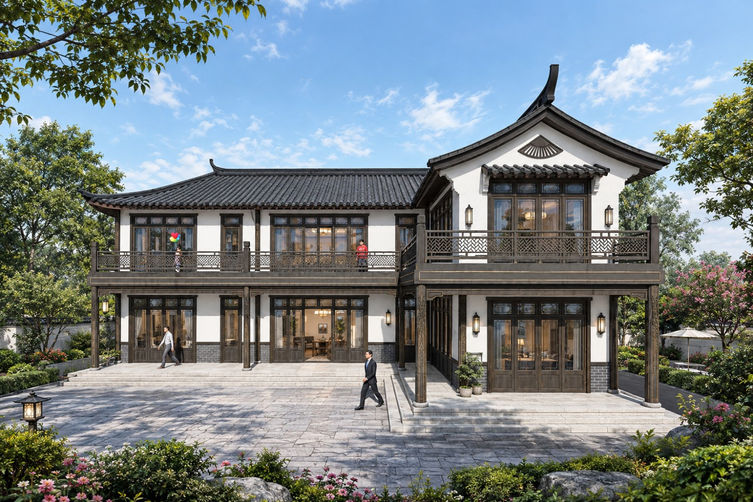 河北保定李家二层中式别墅