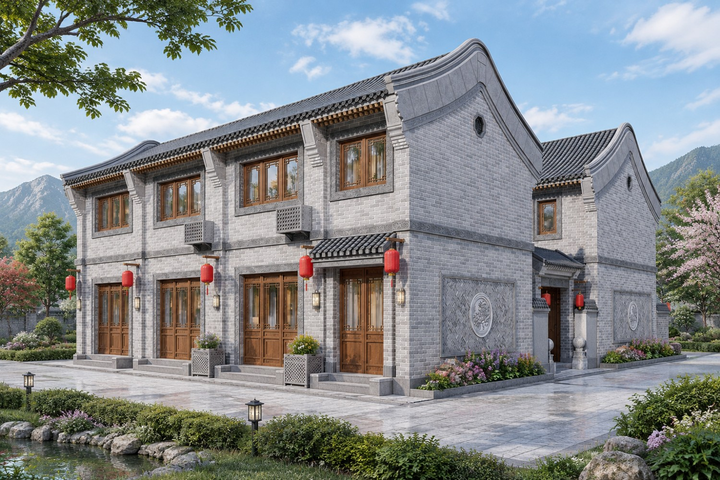 北京通州张家二层中式自建别墅