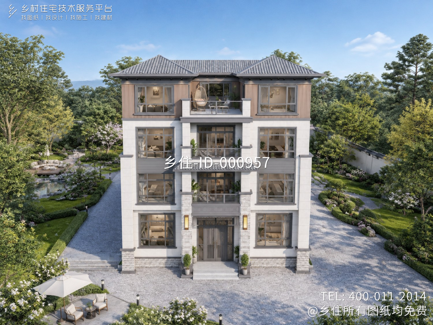 浙江金华卢家新中式别墅图纸