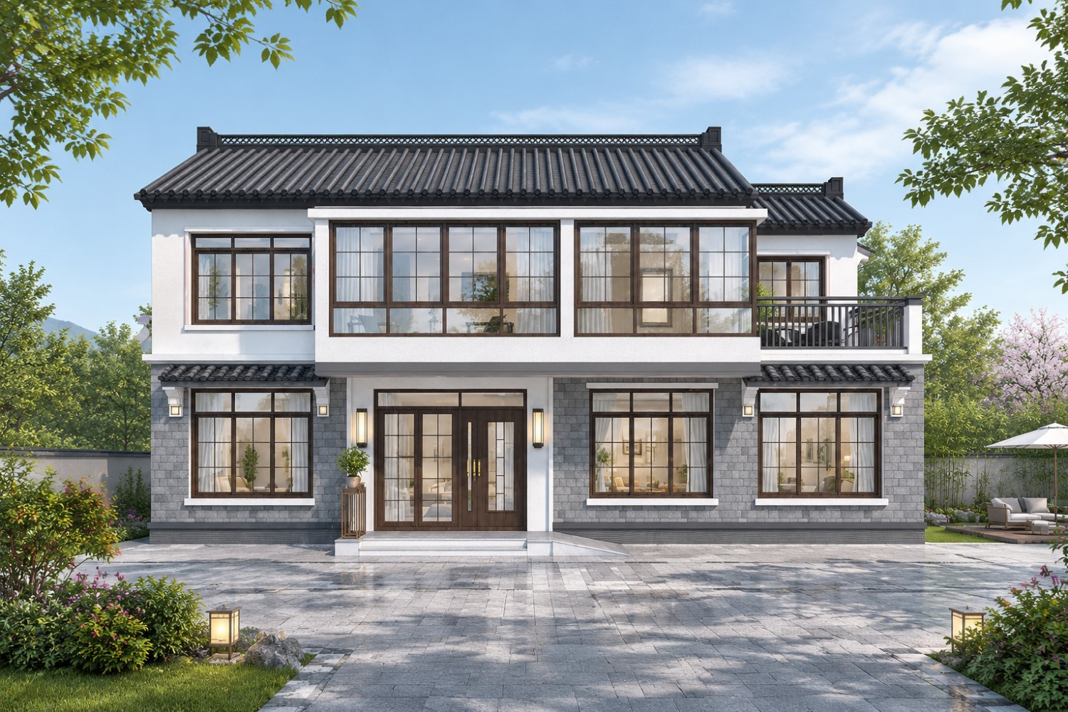 昌平刘家新中式三合院别墅图纸