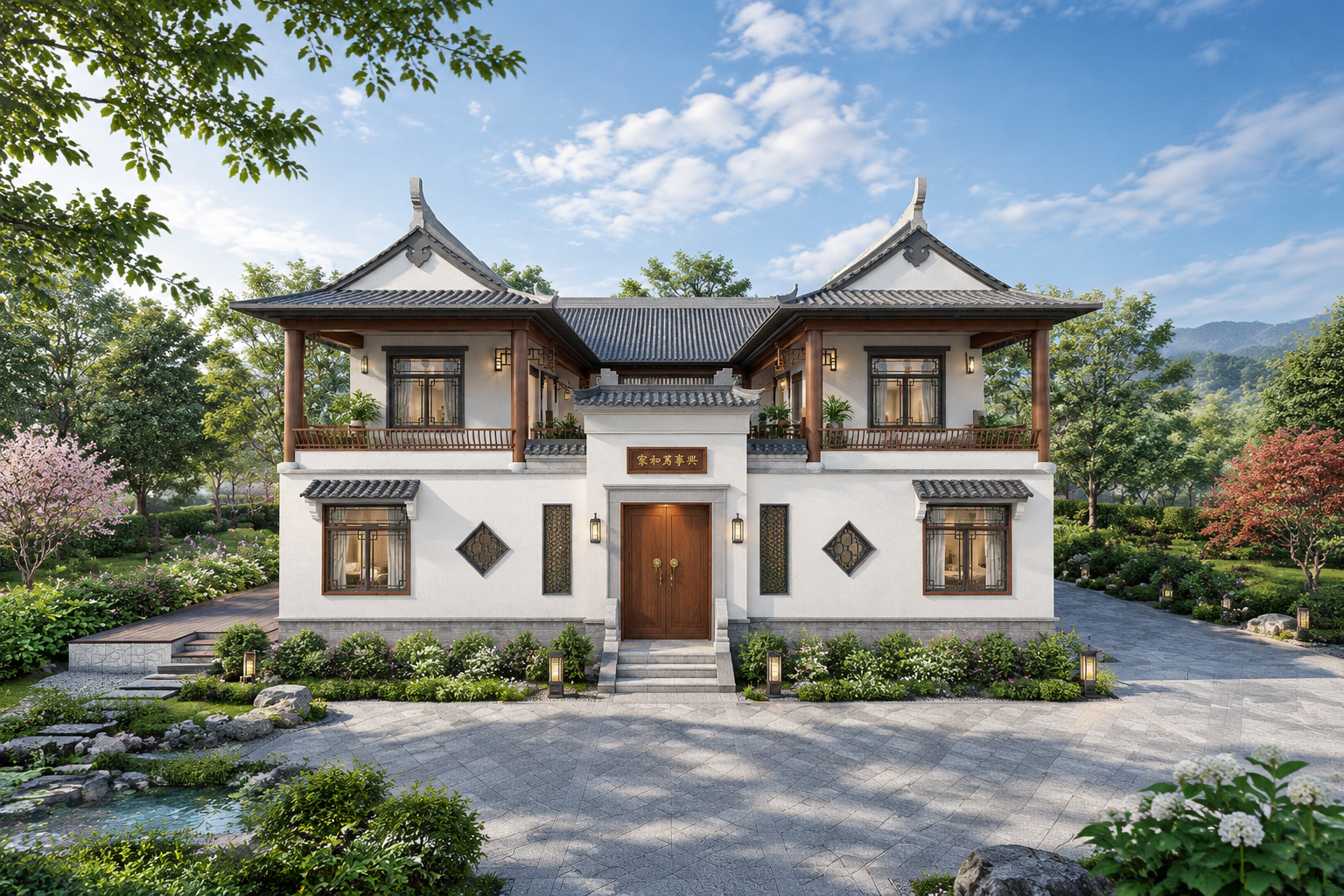 上饶吴家中式三合院别墅图纸