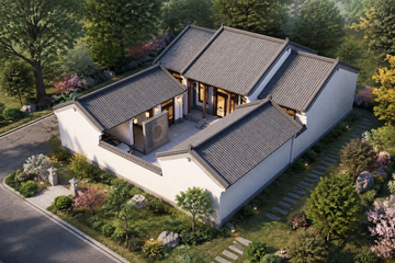 河北衡水一层中式自建三合院