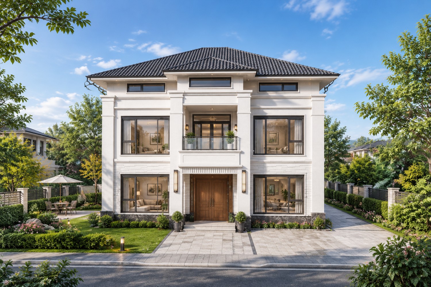 江苏宜兴杨家二层新中式自建别墅设计