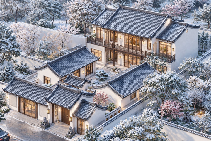 山东菏泽闫家二层中式四合院