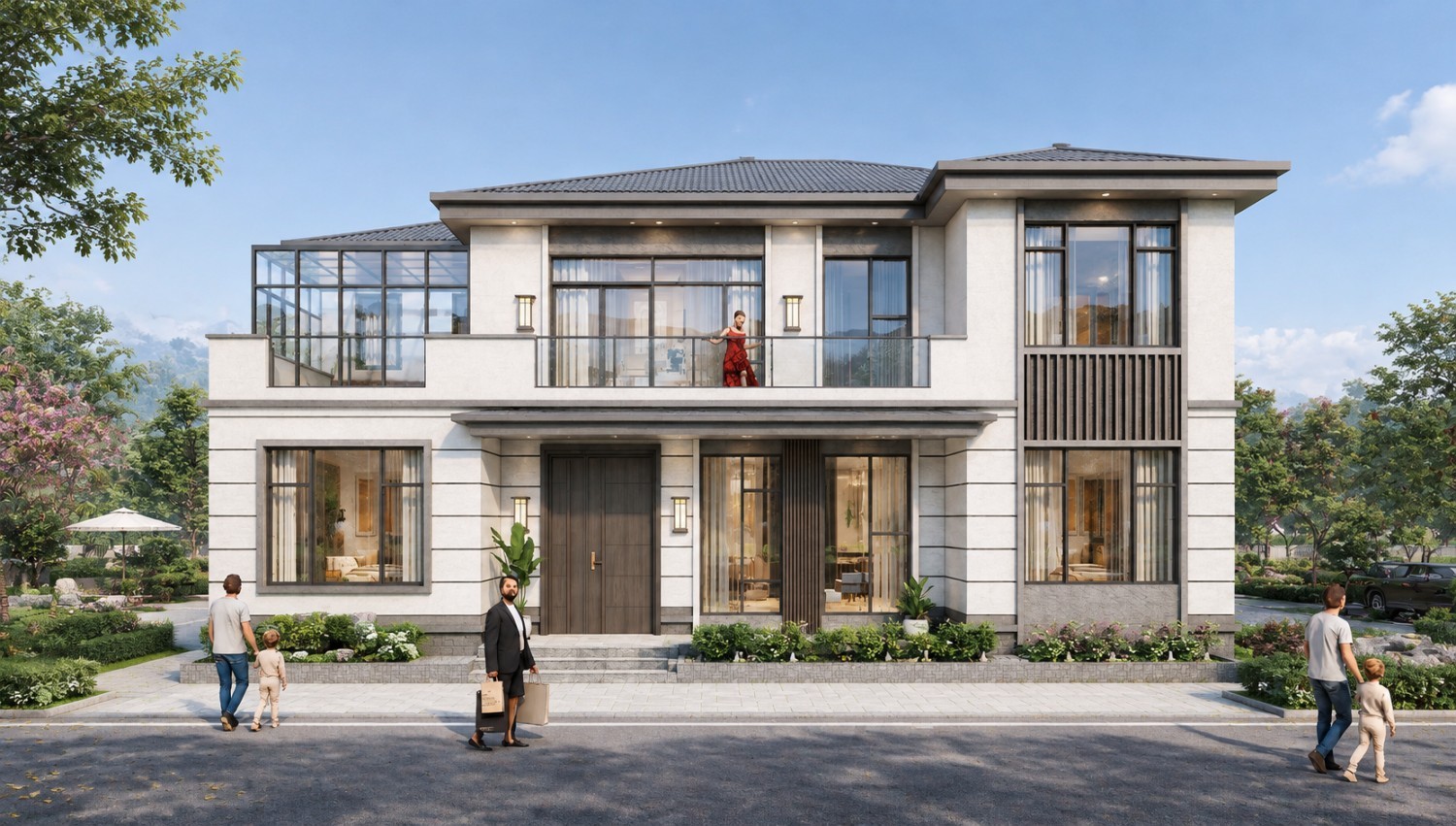 河北任丘吴家二层新中式自建别墅