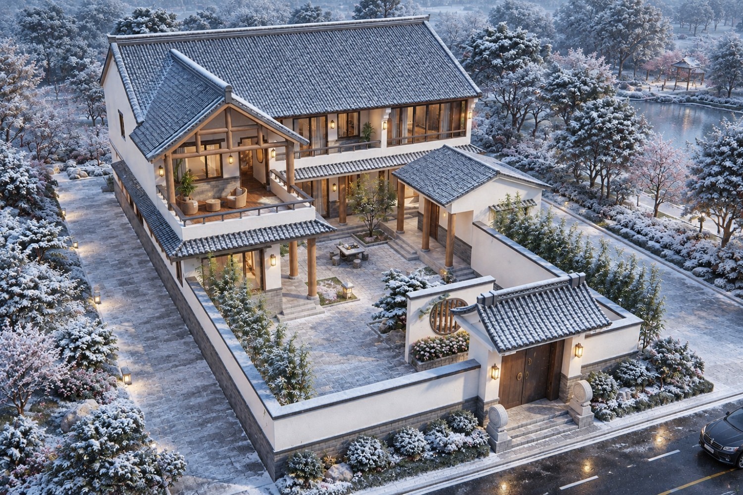 江西南昌二层新中式别墅自建房设计