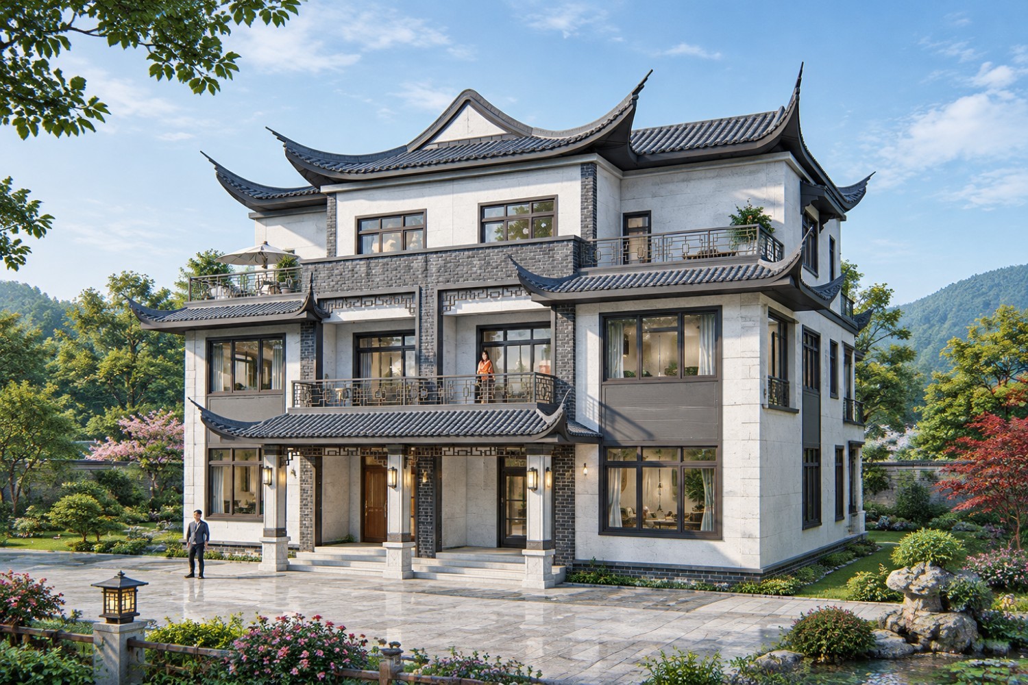 湖北荆州汪家中式双拼住宅
