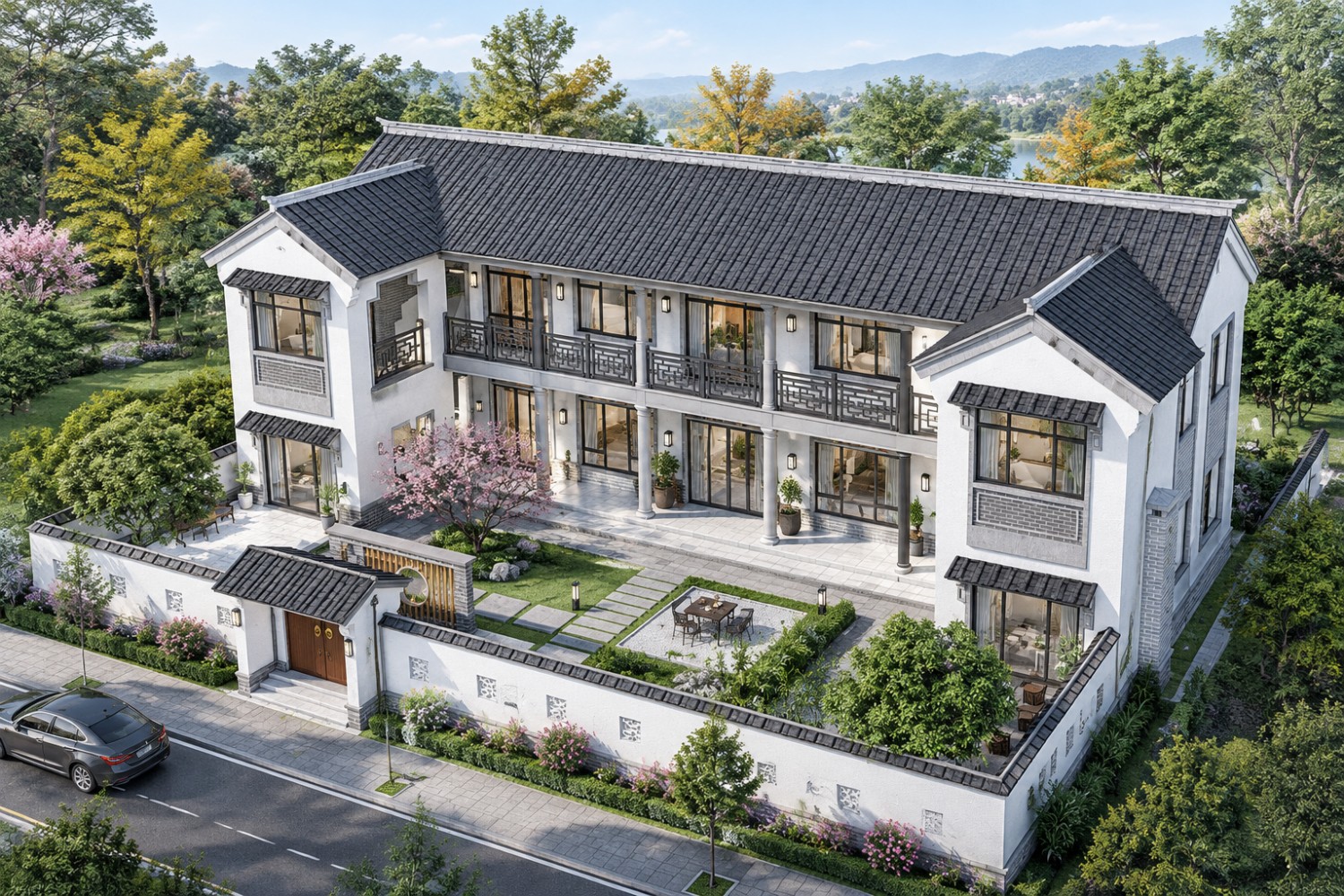 湖北孝感安陆蒋家二层中式庭院住宅