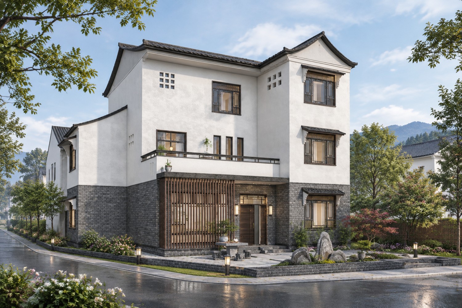 广东河源黄家新中式宅院