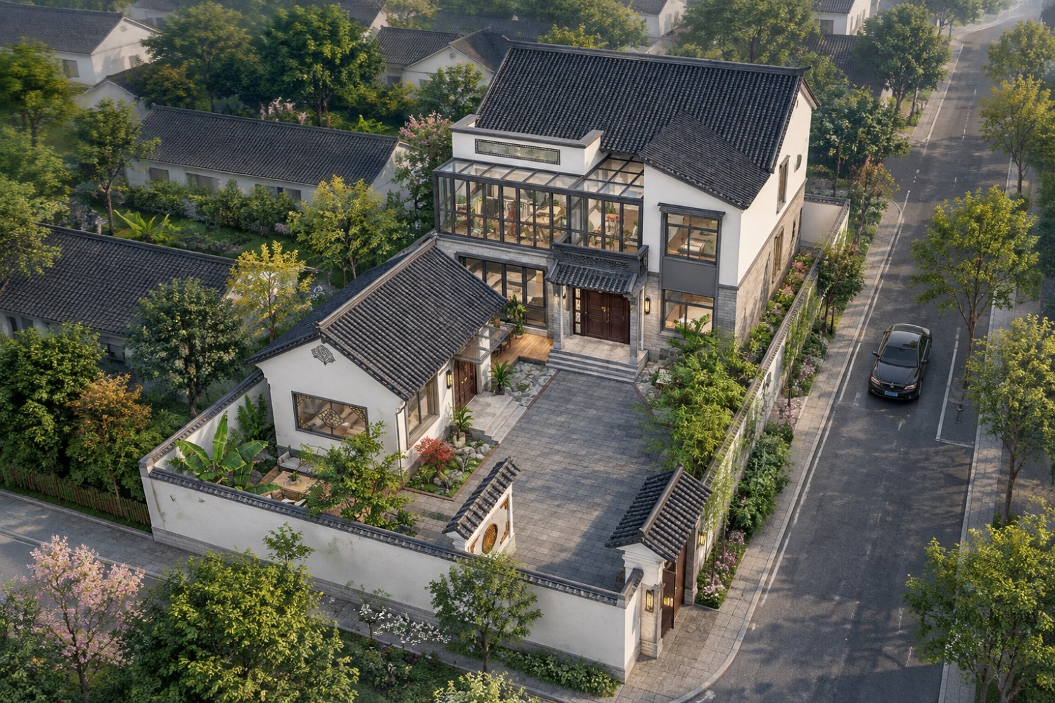江苏无锡杨家新中式三合院